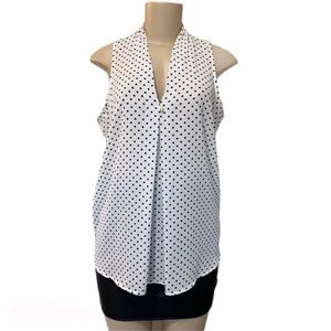 Atmosphere polka dot white black blouse, size 8